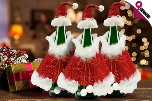 From QR29 Dine in Christmas Cheer with a Santa Costume Bottle Cozy! (Up to QR98 Value)